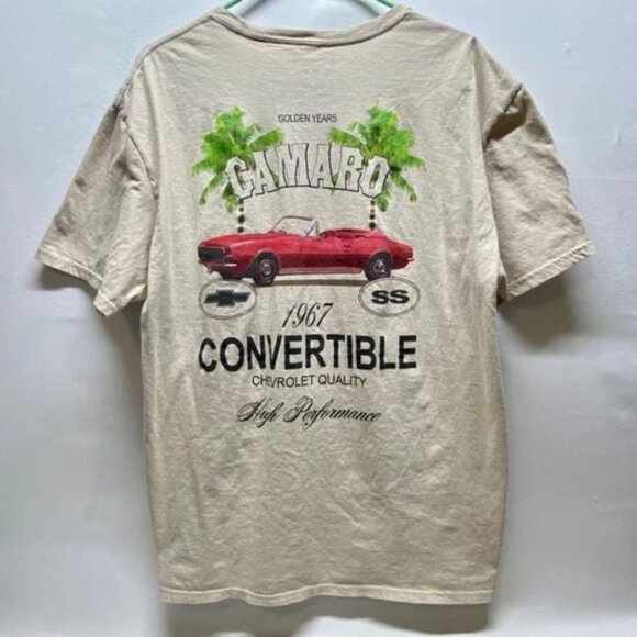 Chemistry T-Shirt Men's XL Chevrolet Camaro 1967 Convertible Tan Short Sleeve - Picture 2 of 5